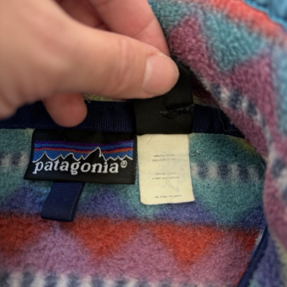 Patagonia Aztec Fleece Jacket Snap T Pullover Synchilla XS Vintage Made In USA - Picture 10 of 16